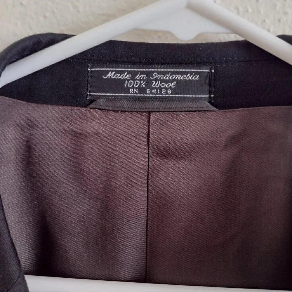 Haspel Super 110s Worsted 100% Wool Classic Suit Jacket Black Mens 52 Regular